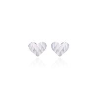 Sterling Silver Stud Earring, 925 Sterling Silver, Heart, platinum plated, fashion jewelry & for woman [