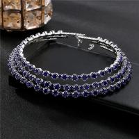 alliage de zinc collier, bijoux de mode & pour femme & avec strass, plus de couleurs à choisir, 125mm, Vendu par PC[