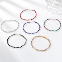Fashion Zinc Alloy Bracelets, fashion jewelry & Unisex & with rhinestone Approx 18 cm [