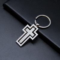 bijoux de porte-clés en Alliage de zinc, croix, unisexe, argent Vendu par PC[