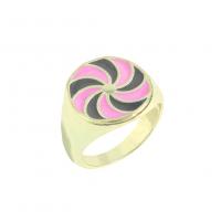Zinc Alloy Finger Ring, gold color plated, fashion jewelry & for woman & enamel Inner .8cm .6cm [