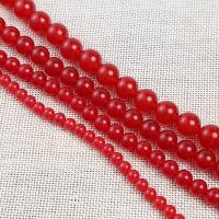 Perles de Cornaline, calcédoine, Rond, DIY & normes différentes pour le choix, rouge Environ 38-40 cm, Vendu par brin