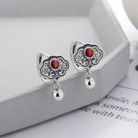 925 Sterling Silver Lever Back Earring, Antique finish, fashion jewelry & for woman, 13.6mm [
