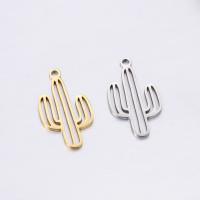 Stainless Steel Pendants, 304 Stainless Steel, Opuntia Stricta, Vacuum Ion Plating, fashion jewelry & DIY [