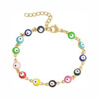 Evil Eye Jewelry Bracelet, Zinc Alloy, gold color plated, fashion jewelry & enamel Approx 19-24 cm 