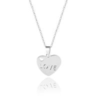 Stainless Steel Jewelry Necklace, 304 Stainless Steel, with 5CM extender chain, Heart, polished, fashion jewelry & for woman & hollow Approx 45 cm [