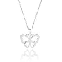 Stainless Steel Jewelry Necklace, 304 Stainless Steel, with 5CM extender chain, Butterfly, polished, fashion jewelry & for woman & hollow Approx 45 cm [