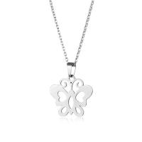 Stainless Steel Jewelry Necklace, 304 Stainless Steel, with 5CM extender chain, Butterfly, polished, fashion jewelry & for woman & hollow Approx 45 cm [