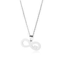 Stainless Steel Jewelry Necklace, 304 Stainless Steel, with 5CM extender chain, Number 8, polished, fashion jewelry & for woman & hollow Approx 45 cm [