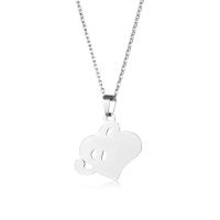 Cubic Zirconia Stainless Steel Necklace, 304 Stainless Steel, with 5CM extender chain, Heart, polished, fashion jewelry & for woman & hollow Approx 45 cm [
