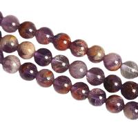 Phantom Quarz Perlen, Lila+Phantom+Quarz, rund, poliert, DIY & verschiedene Größen vorhanden, violett, Länge:ca. 14.96 ZollInch, verkauft von Strang