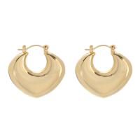 Brass Drop Earring, 304 Stainless Steel, real gold plated, for woman, golden [