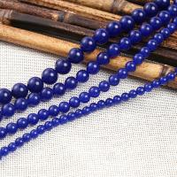 Calcédoine bleue, Rond, DIY & normes différentes pour le choix, couleur de lapis-lazuli Environ 38-40 cm, Vendu par brin[
