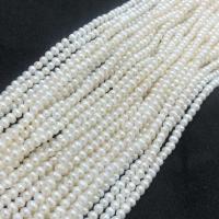 Naturales agua dulce perlas sueltas, perla, Bricolaje, Blanco, 3.5-4mm, longitud:aproximado 38-40 cm, Vendido por Sarta[