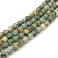 Phoenix Türkis Perle, rund, poliert, DIY & verschiedene Größen vorhanden, grün, Länge:ca. 38-40 cm, verkauft von Strang[