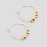 Sterling Silver Hoop Earring, 925 Sterling Silver, gold color plated, fashion jewelry & for woman [