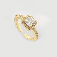 Cubic Zirconia Micro Pave Brass Finger Ring, high quality gold color plated, fashion jewelry & micro pave cubic zirconia [