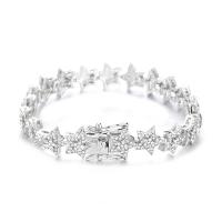 Zinc Alloy Rhinestone Bracelets, Star, plated, fashion jewelry & Unisex & with rhinestone Approx 20 cm [