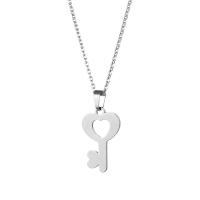 Stainless Steel Jewelry Necklace, 304 Stainless Steel, with 5CM extender chain, Key, polished, fashion jewelry & for woman & hollow Approx 45 cm 