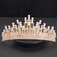Bridal Tiaras, zinc alloy bead, with Plastic Pearl, fashion jewelry & for woman & with rhinestone 