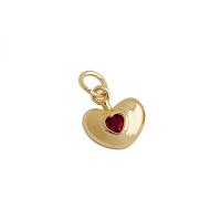 Cubic Zirconia Micro Pave Brass Pendant, Heart, high quality plated, DIY & micro pave cubic zirconia, gold 