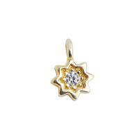 Cubic Zirconia Micro Pave Brass Pendant, Flower, high quality plated, DIY & micro pave cubic zirconia, gold, 5.6mm Approx 1.5mm 