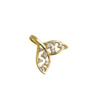 Cubic Zirconia Micro Pave Brass Pendant, high quality plated, DIY & micro pave cubic zirconia, gold 