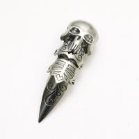 Zinc Alloy Finger Ring, Skull, plated, fashion jewelry & for woman, silver color, 1.8cm [