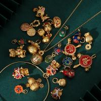 Enamel Brass Beads, matte gold color plated, DIY 6.5-21mm 