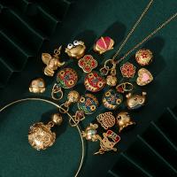 Enamel Brass Beads, matte gold color plated, DIY 6-24mm [