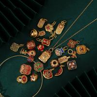 Enamel Brass Beads, matte gold color plated, DIY 7-20.5mm 