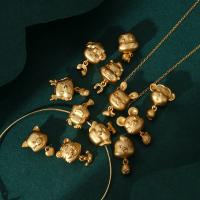 Brass Bail Beads, Chinese Zodiac, matte gold color plated, DIY 10-20mm Approx 4mm [