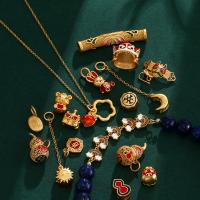 Enamel Brass Beads, matte gold color plated, DIY 6-50mm [