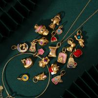 Enamel Brass Beads, matte gold color plated, DIY 7-18mm [
