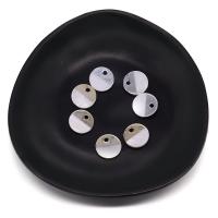 Natural Freshwater Shell Pendants, Flat Round, plated, DIY, mixed colors, 15mm [