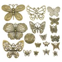 alliage de zinc Ensemble de recherche de bijoux, Plaqué de couleur de bronze antique, Vintage & DIY & mélangé & boucle de 1/1 & creux, 10-20mm, Vendu par sac[