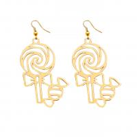 Iron Drop Earring, Lollipop, gold color plated, fashion jewelry & for woman 