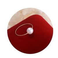 Bague de perle de culture d'eau douce, laiton, Plaqué d'or 14K, bijoux de mode & pour femme, deux couleurs différentes, 4-5mm, Vendu par PC