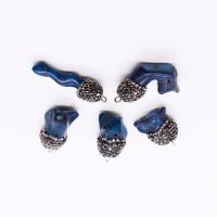 Synthetic Coral Pendants, with Rhinestone Clay Pave, DIY, blue 