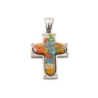 Stainless Steel Cross Pendants, 304 Stainless Steel, with Resin, fashion jewelry & micro pave cubic zirconia & for woman Approx 3mm 