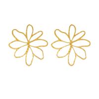 Iron Stud Earring, Flower, plated, fashion jewelry & for woman & hollow [