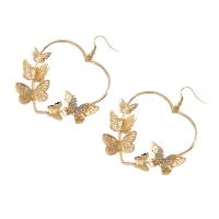 Iron Drop Earring, Heart, gold color plated, fashion jewelry & for woman & hollow [