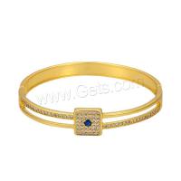 Cubic Zirconia Micro Pave Brass Bracelet, real gold plated, micro pave cubic zirconia & for woman, gold, Inner Approx 62mm [
