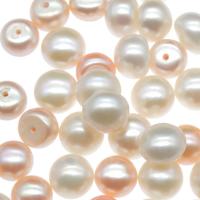 Natural Freshwater Pearl Loose Beads, Flat Round, DIY white [