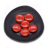 Gemstone Cabochons, Synthetic Coral, Flat Round, DIY, red, 25mm [