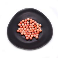 Single Gemstone Beads, Synthetic Coral, Round, DIY & half-drilled, orange, 6-7mm 