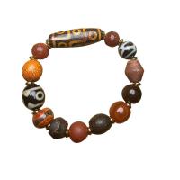 Tibetan Agate Bracelets, with zinc alloy bead & Agate, handmade, Natural & fashion jewelry & Unisex cm 