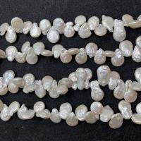 Perlas Botón Freshwater , Perlas cultivadas de agua dulce, Bricolaje, Blanco, 9-10mm, longitud:aproximado 38 cm, Vendido por Sarta