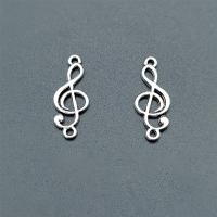 Zinc Alloy Charm Connector, Music Note, antique silver color plated, vintage & DIY & 1/1 loop Approx [