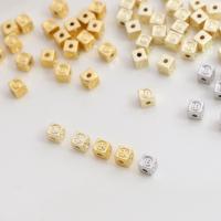 Brass Jewelry Beads, Square, plated, DIY 4mm 